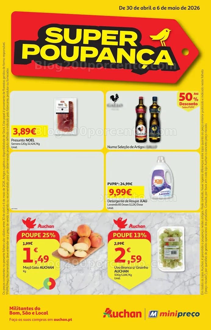Antevisão Folheto MINIPREÇO - AUCHAN Promoções de 30 abril a 6 maio